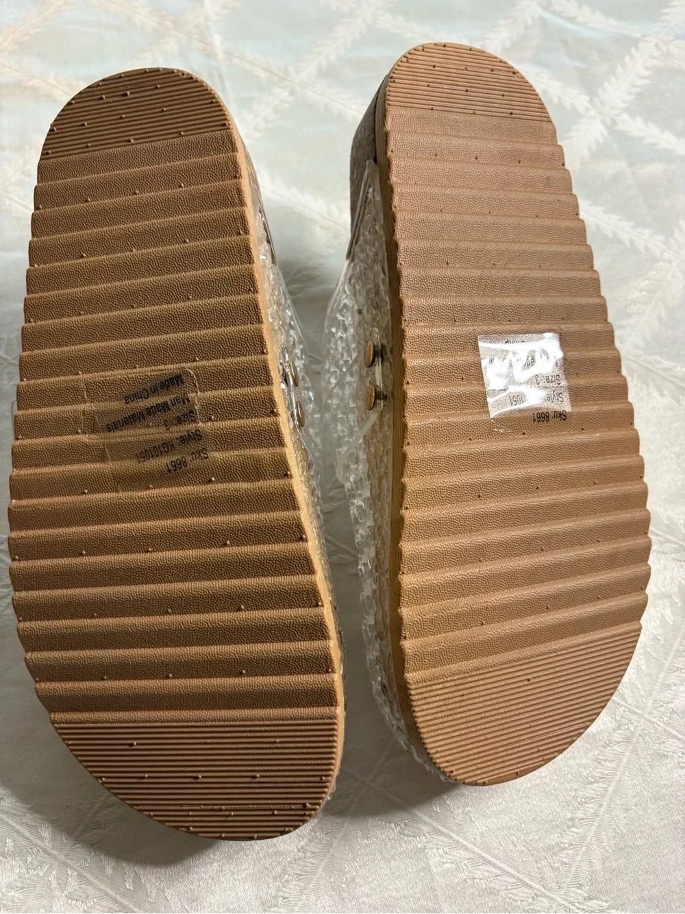 Kensie Clear Textured Jelly Slide Sandals with Metallic Buckle